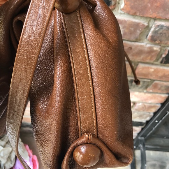 Carlos Falchi vintage brown Buffalo leather signature tote - Picture 9 of 16